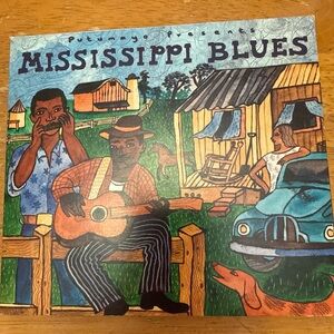 Mississippi Blues Illustrated Album Cover - Colorful Folk Art